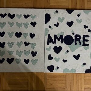 Heart and Amore Canvas Art